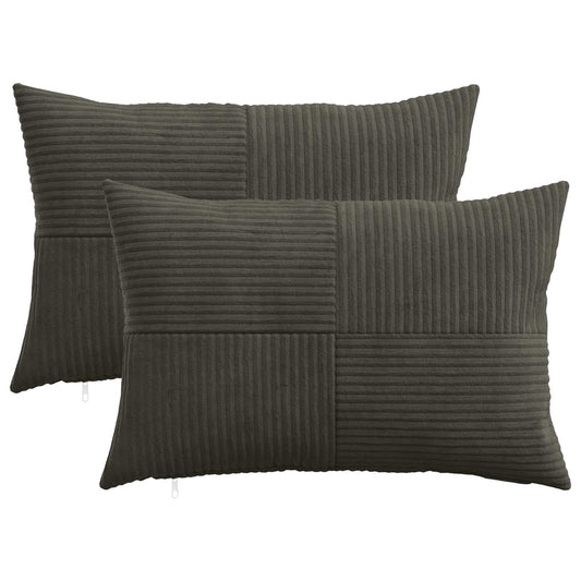 Federa 2 pcs ALMELO Antracite 30 x 50 cm corduroy | homemem39