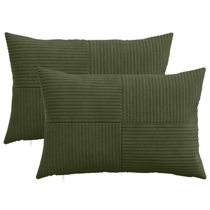 Federa 2 pcs ALMELO Verde 30 x 50 cm corduroy