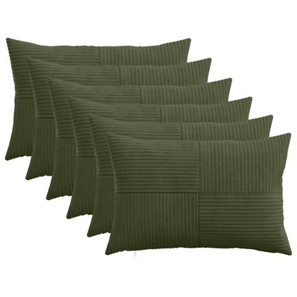 Federa 6 pcs ALMELO Verde 30 x 50 cm corduroy | homemem39