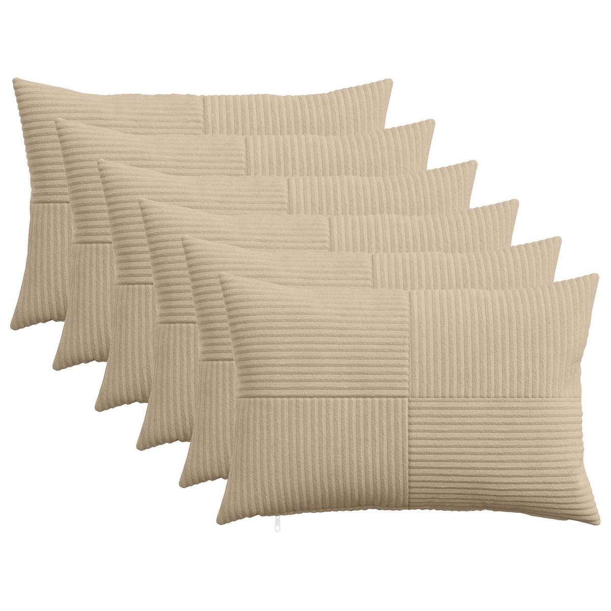 Federa 6 pcs ALMELO Tortora 30 x 50 cm corduroy