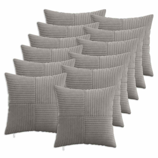 Federa 12 pcs ALMELO Grigio Chiaro 40 x 40 cm corduroy | homemem39