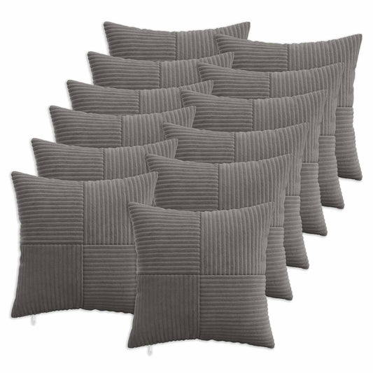 Federa 12 pcs ALMELO Grigio Scuro 40 x 40 cm corduroy | homemem39