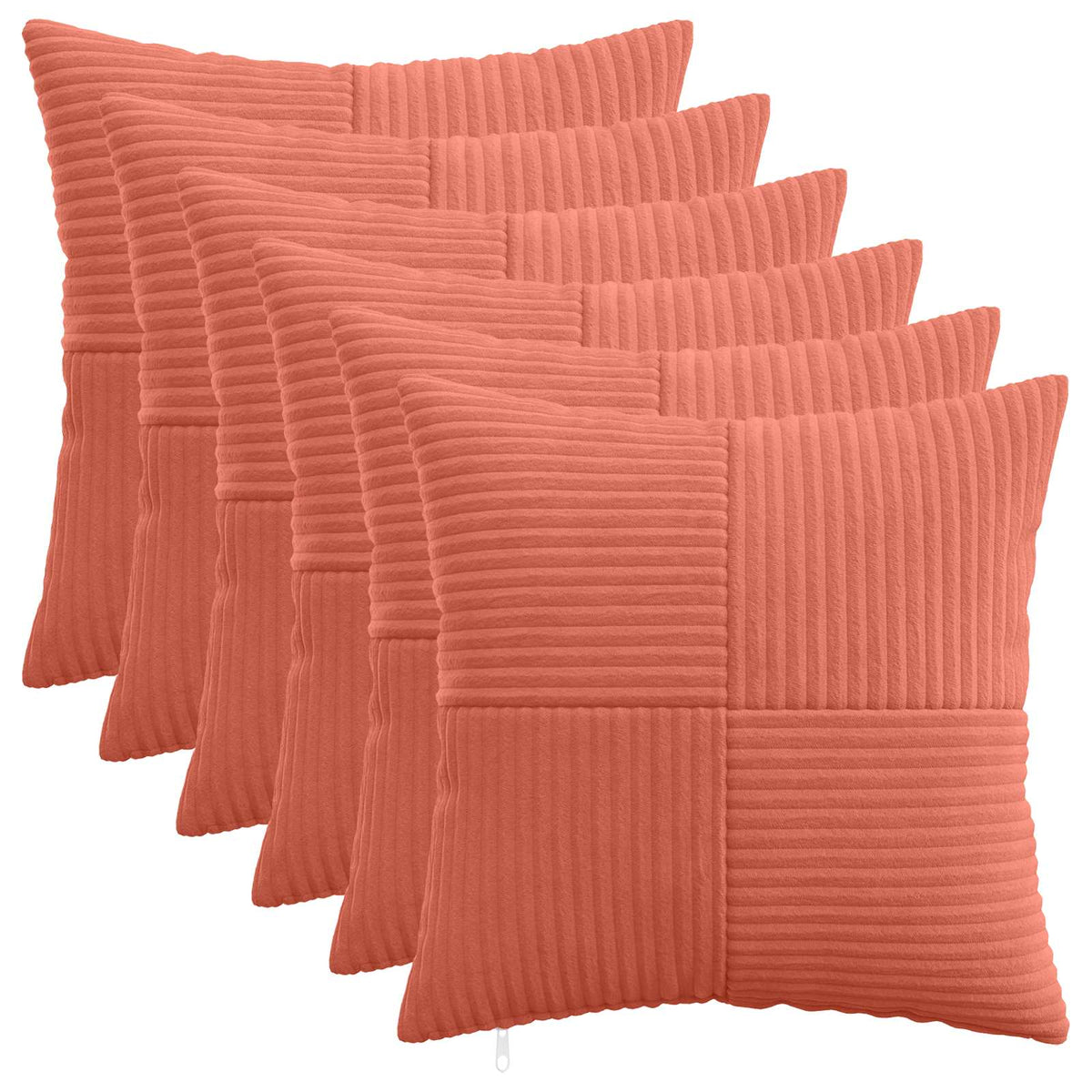 Federa 6 pcs ALMELO Rosso Arancio 40 x 40 cm corduroy | homemem39