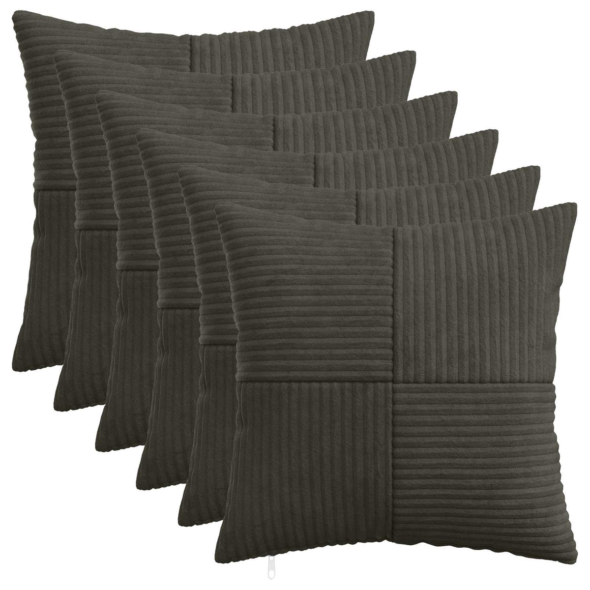 Federa 6 pz ALMELO Antracite 40 x 40 cm corduroy | homemem39