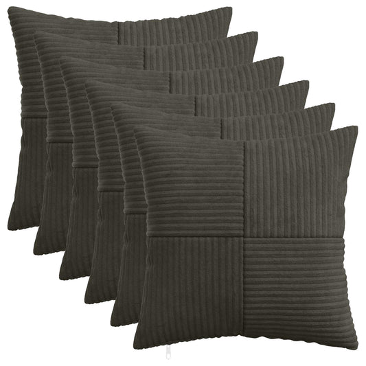 Federa 6 pz ALMELO Antracite 40 x 40 cm corduroy | homemem39