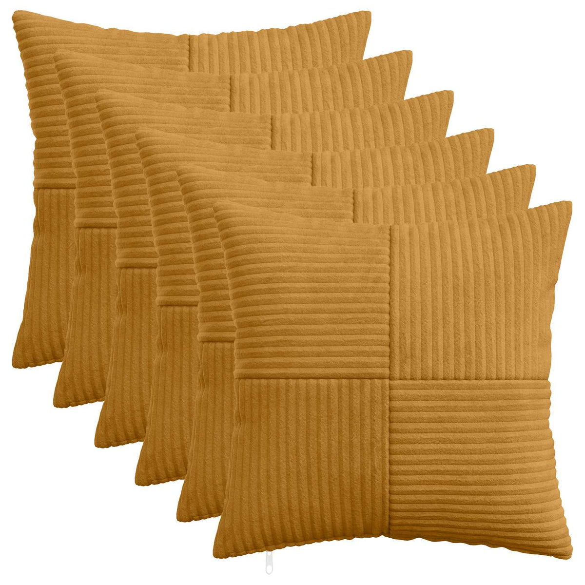 Federa 6 pz ALMELO Giallo 40 x 40 cm corduroy