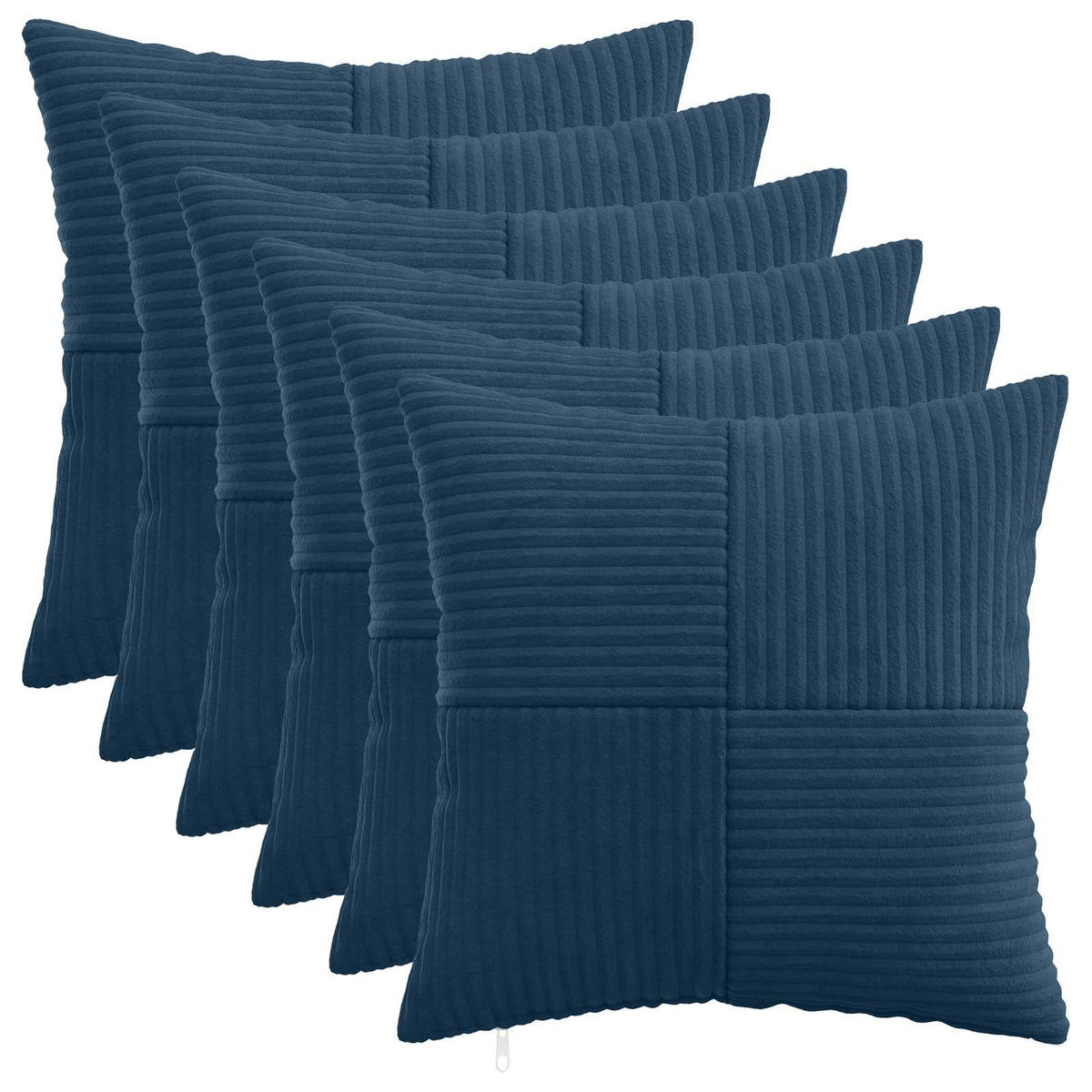 Federa 6 pcs ALMELO Blu navy 40 x 40 cm corduroy | homemem39