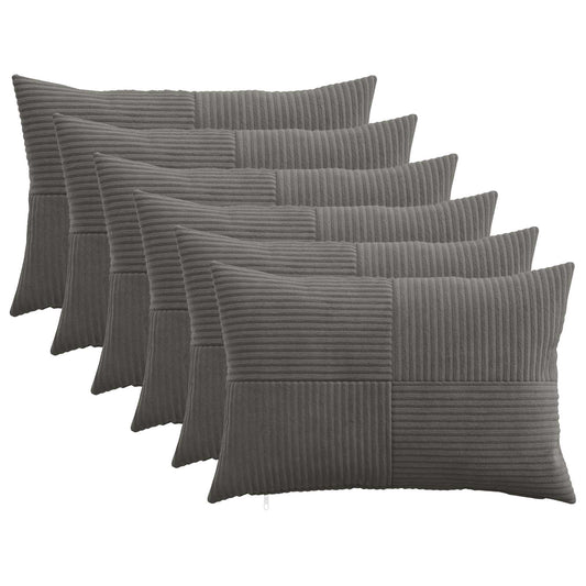 Federa 6 pcs ALMELO Grigio Scuro 40 x 60 cm corduroy | homemem39