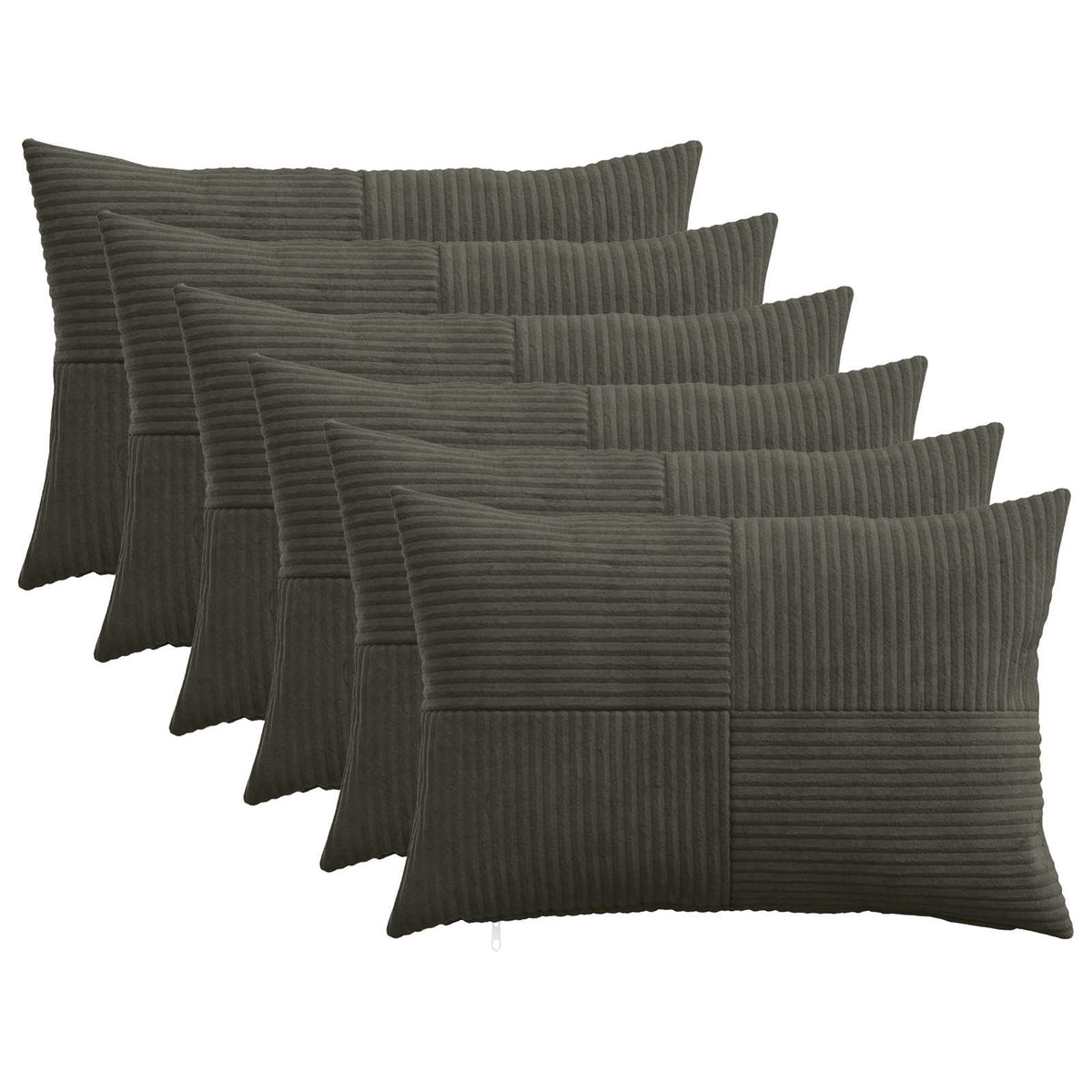 Federa 6 pcs ALMELO Antracite 40 x 60 cm corduroy | homemem39