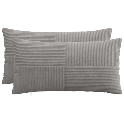 Federa 2 pcs ALMELO Grigio Chiaro 40 x 70 cm corduroy | homemem39