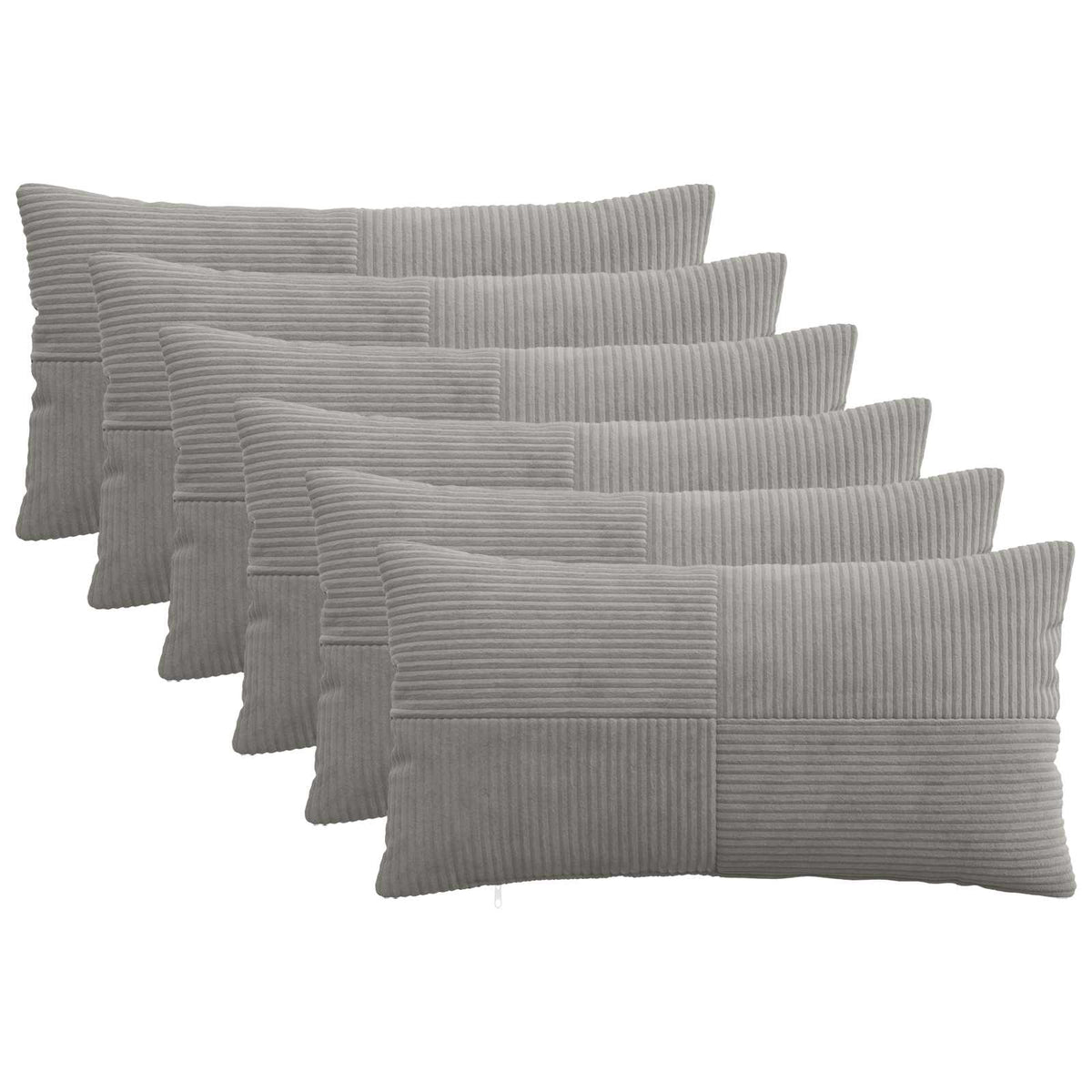 Federa 6 pcs ALMELO Grigio Chiaro 40 x 70 cm corduroy