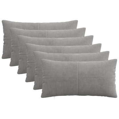 Federa 6 pcs ALMELO Grigio Chiaro 40 x 70 cm corduroy