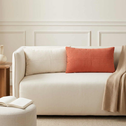 Federa 6 pz ALMELO Crema 40 x 80 cm corduroy
