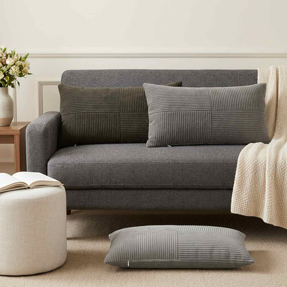 Federa 2 pz ALMELO Grigio Chiaro 40 x 70 cm corduroy