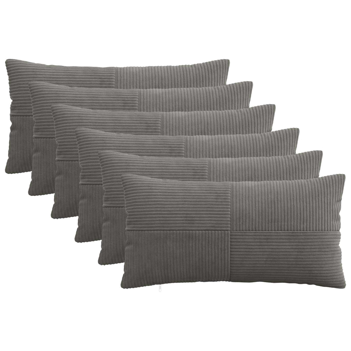 Federa 6 pcs ALMELO Grigio Scuro 40 x 80 cm corduroy | homemem39