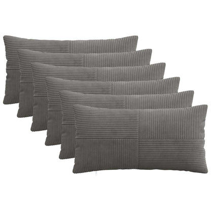 Federa 6 pcs ALMELO Grigio Scuro 40 x 80 cm corduroy | homemem39