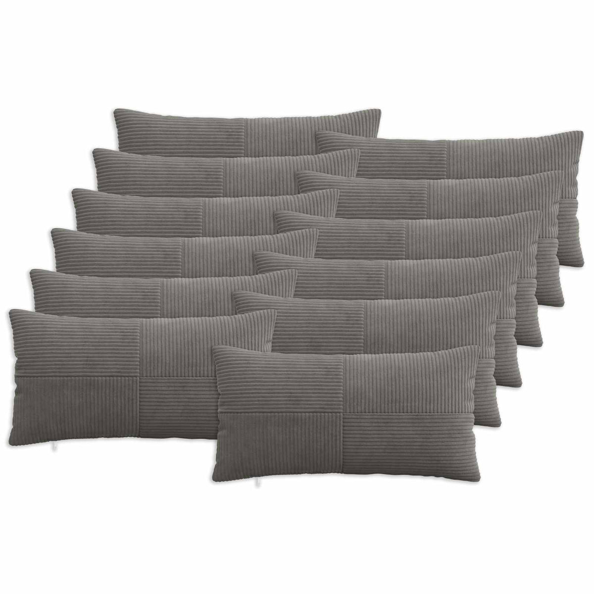 Federa 12 pcs ALMELO Grigio Scuro 40 x 80 cm corduroy | homemem39
