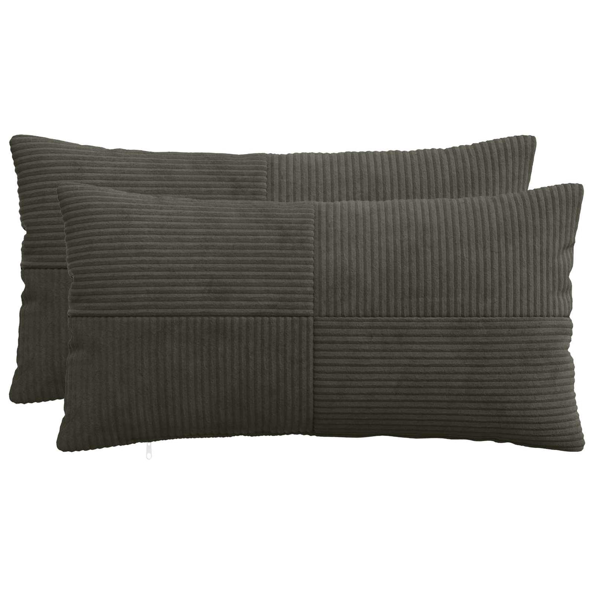 Federa 2 pcs ALMELO Antracite 40 x 80 cm corduroy | homemem39