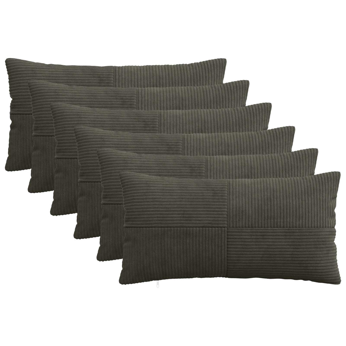 Federa 6 pcs ALMELO Antracite 40 x 80 cm corduroy | homemem39