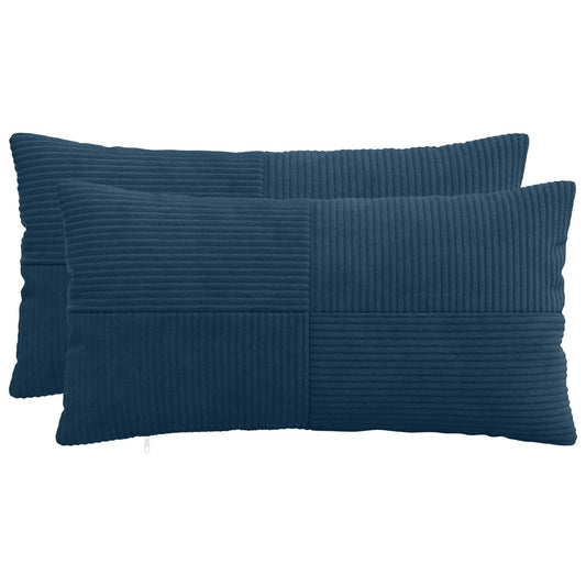 Federa 2 pcs ALMELO Blu navy 40 x 80 cm corduroy