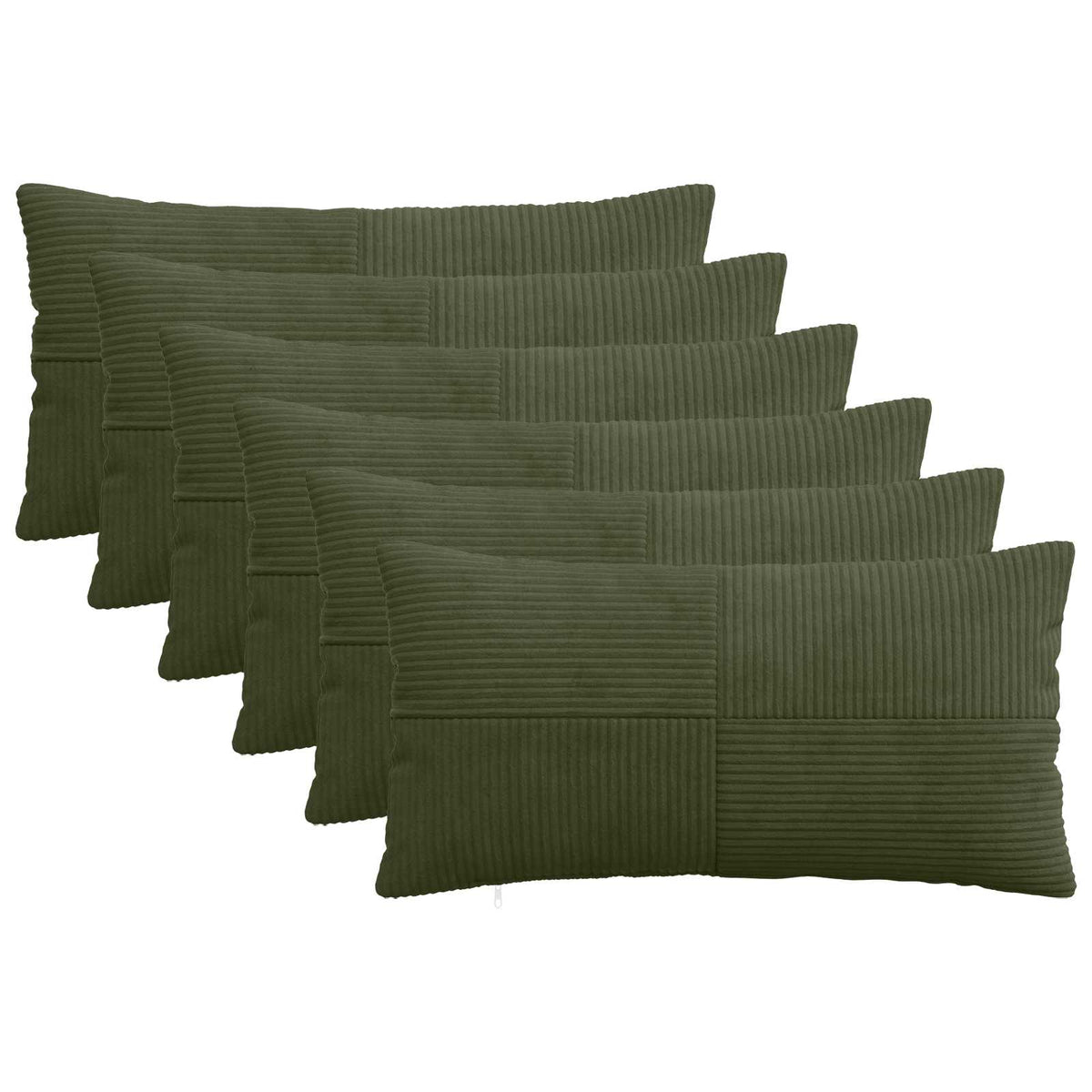 Federa 6 pcs ALMELO Verde 40 x 80 cm corduroy