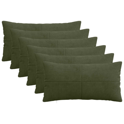 Federa 6 pcs ALMELO Verde 40 x 80 cm corduroy