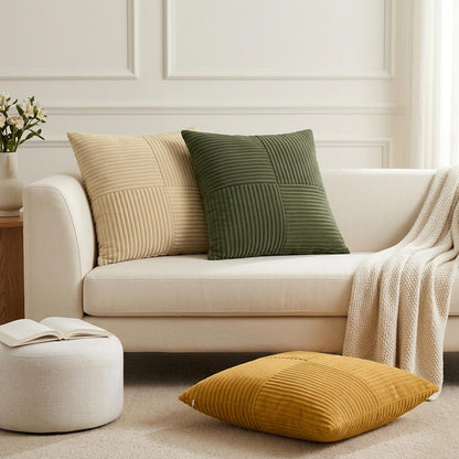 Federa 12 pz ALMELO Verde 45 x 45 cm corduroy