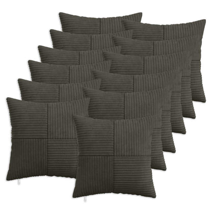 Federa 12 pcs ALMELO Antracite 45 x 45 cm corduroy | homemem39