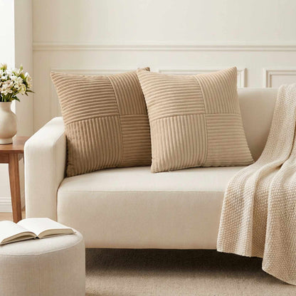 Federa 6 pz ALMELO Tortora 45 x 45 cm corduroy
