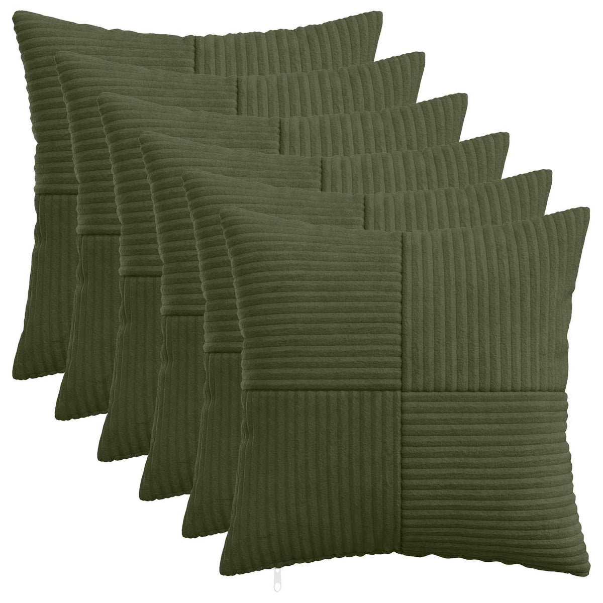Federa 6 pcs ALMELO Verde 45 x 45 cm corduroy | homemem39