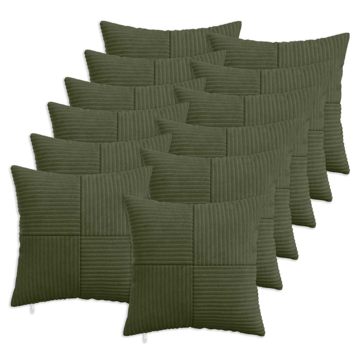Federa 12 pcs ALMELO Verde 45 x 45 cm corduroy | homemem39