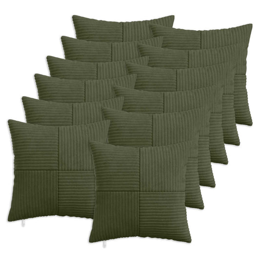 Federa 12 pcs ALMELO Verde 45 x 45 cm corduroy | homemem39