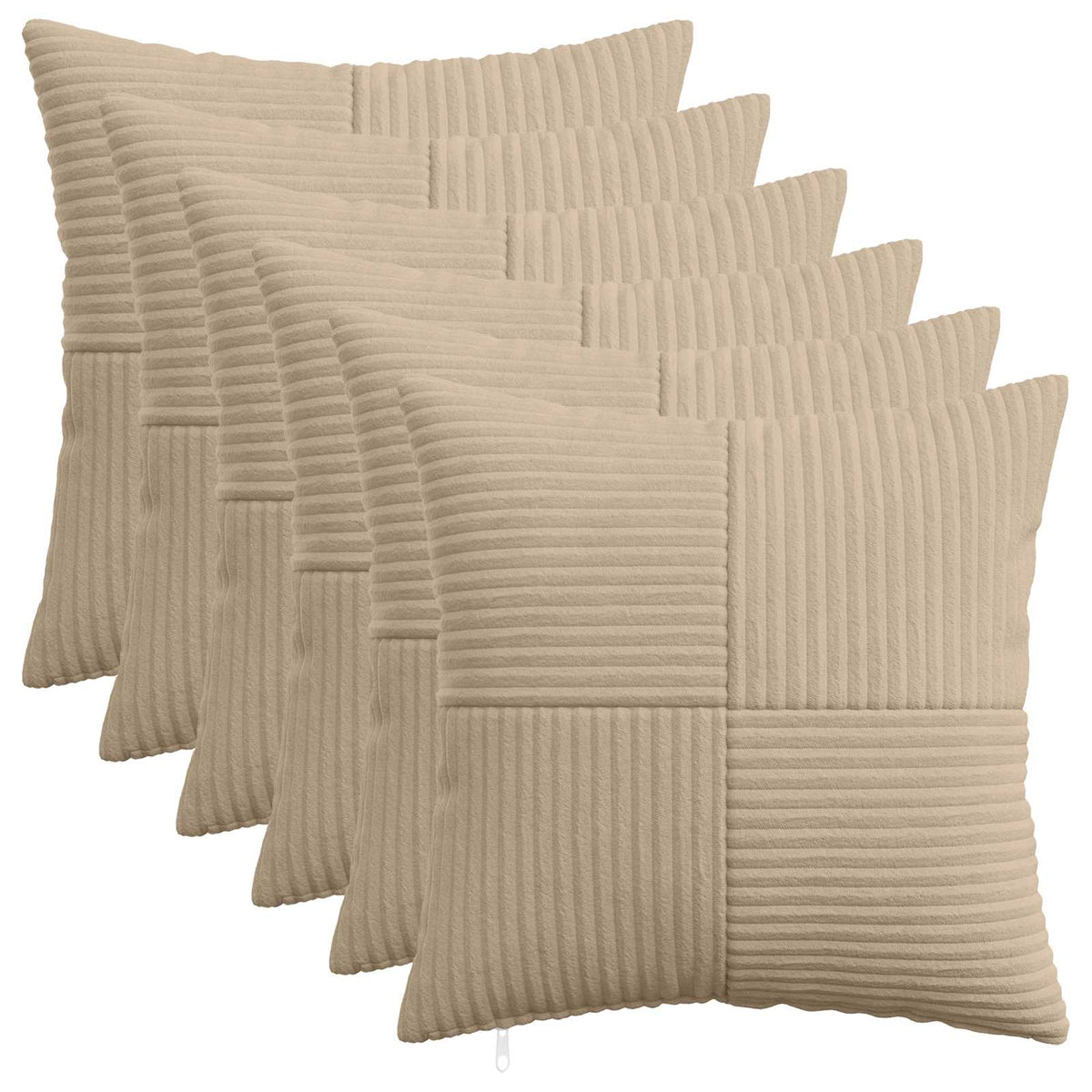 Federa 6 pz ALMELO Tortora 45 x 45 cm corduroy