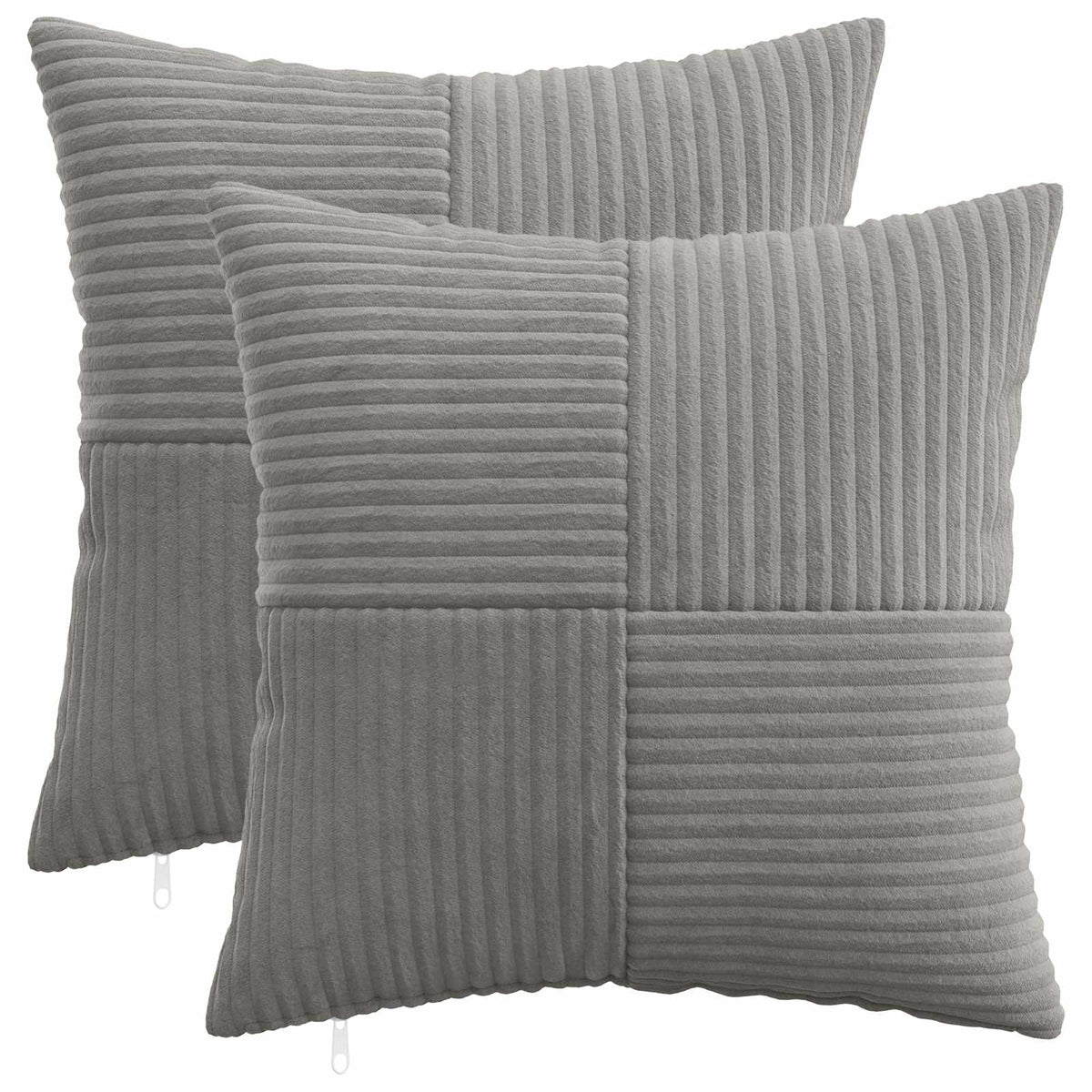 Federa 2 pcs ALMELO Grigio Chiaro 50 x 50 cm corduroy | homemem39