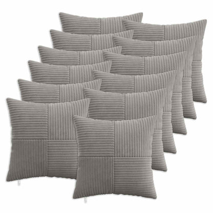Federa 12 pcs ALMELO Grigio Chiaro 50 x 50 cm corduroy | homemem39
