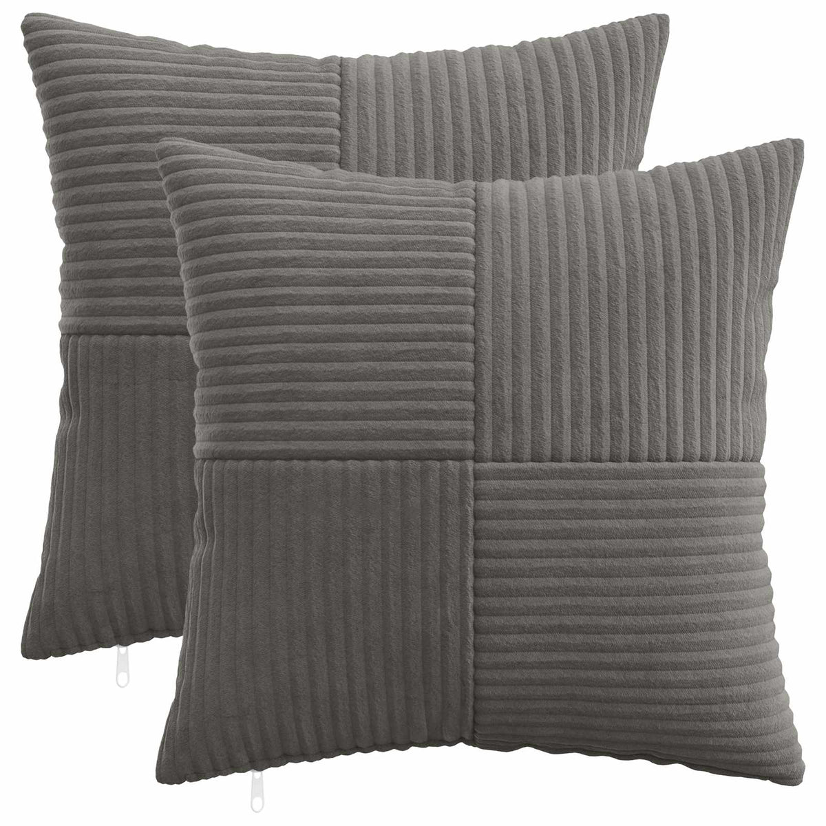 Federa 2 pcs ALMELO Grigio Scuro 50 x 50 cm corduroy | homemem39
