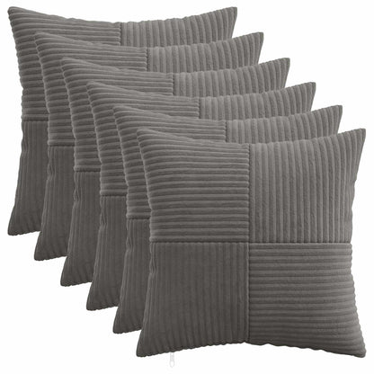 Federa 6 pcs ALMELO Grigio Scuro 50 x 50 cm corduroy | homemem39