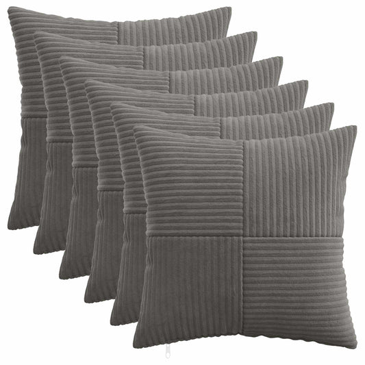 Federa 6 pcs ALMELO Grigio Scuro 50 x 50 cm corduroy | homemem39