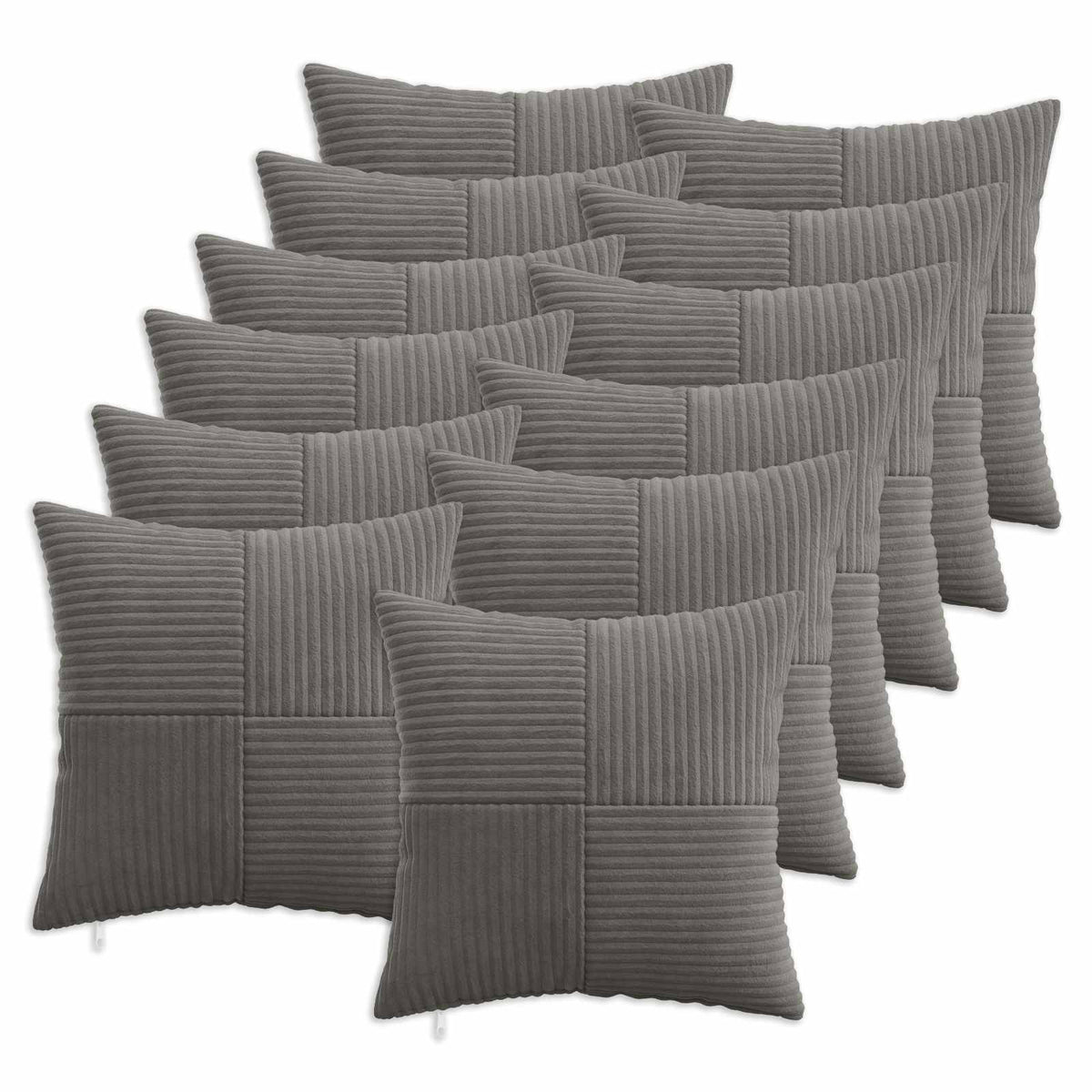 Federa 12 pcs ALMELO Grigio Scuro 50 x 50 cm corduroy | homemem39