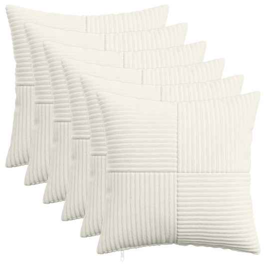 Federa 6 pcs ALMELO Crema 50 x 50 cm corduroy