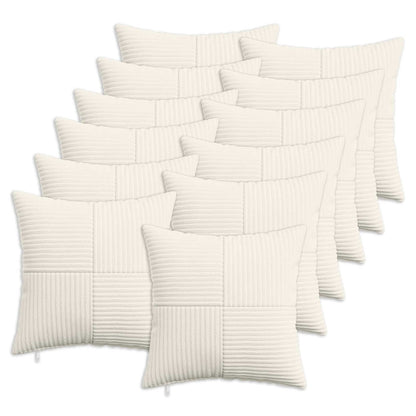 Federa 12 pcs ALMELO Crema 50 x 50 cm corduroy | homemem39