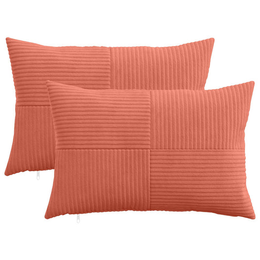 Federa 2 pcs ALMELO Rosso Arancio 50 x 70 cm corduroy | homemem39