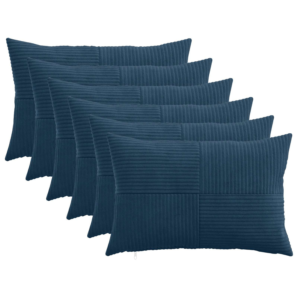 Federa 6 pz ALMELO Blu navy 50 x 70 cm corduroy