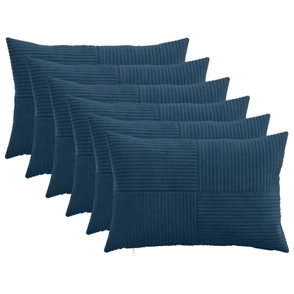 Federa 6 pz ALMELO Blu navy 50 x 70 cm corduroy