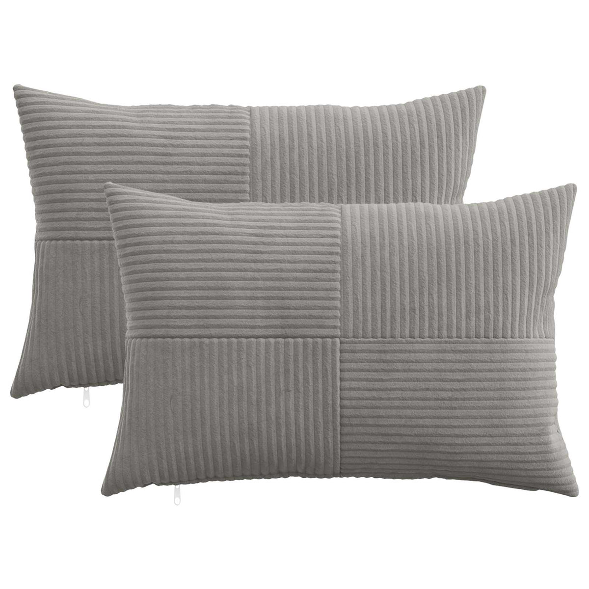 Federa 2 pcs ALMELO Grigio Chiaro 50 x 75 cm corduroy | homemem39