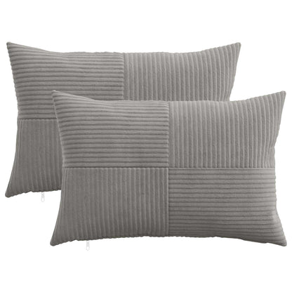 Federa 2 pcs ALMELO Grigio Chiaro 50 x 75 cm corduroy | homemem39