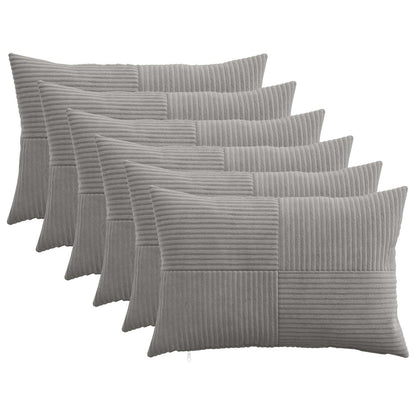 Federa 6 pcs ALMELO Grigio Chiaro 50 x 75 cm corduroy | homemem39