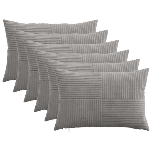 Federa 6 pcs ALMELO Grigio Chiaro 50 x 75 cm corduroy | homemem39