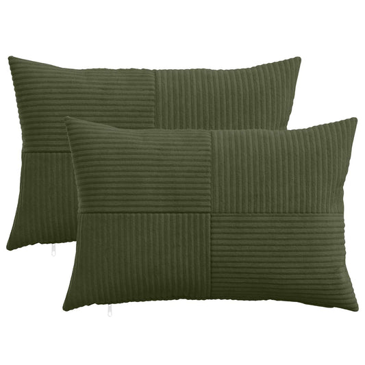 Federa 2 pcs ALMELO Verde 50 x 80 cm corduroy | homemem39