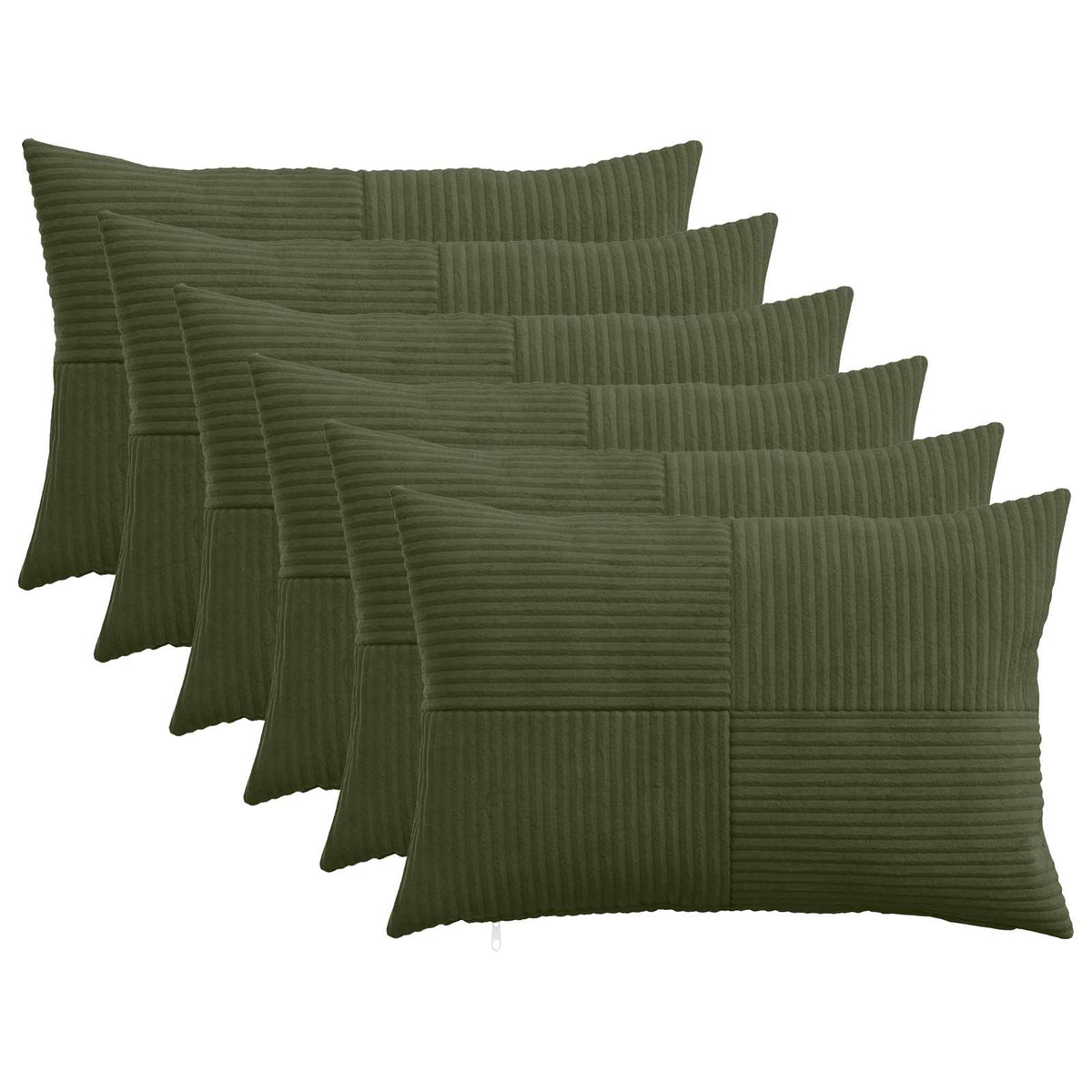 Federa 6 pcs ALMELO Verde 50 x 80 cm corduroy | homemem39